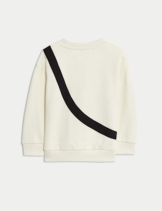 Sweat-shirt en coton à motif chat d’Halloween (du 2 au 8 ans)