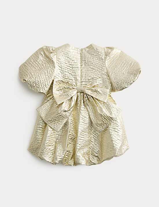 Cotton Blend Jacquard Puffball Dress (2-10 Yrs)