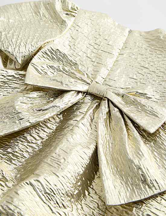 Cotton Blend Jacquard Puffball Dress (2-10 Yrs)