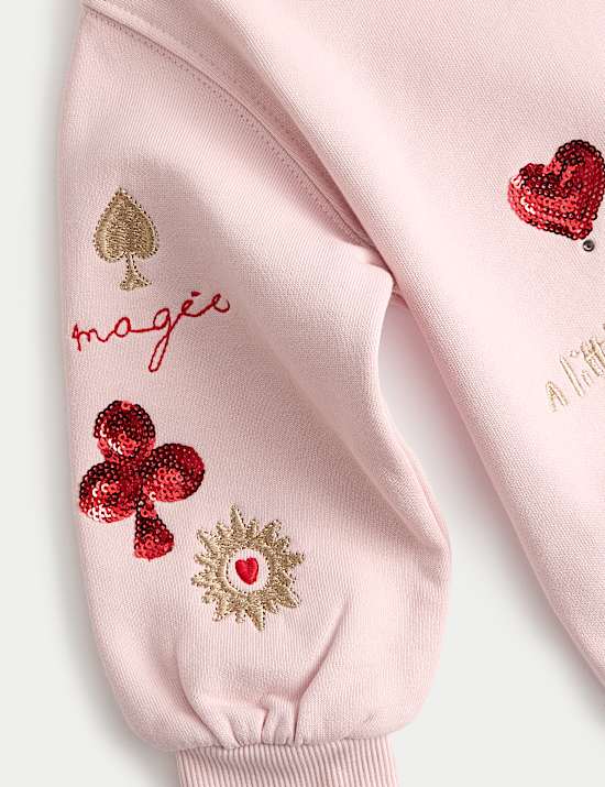 Katoenrijke sweater met lovertjes (2-10 jaar)