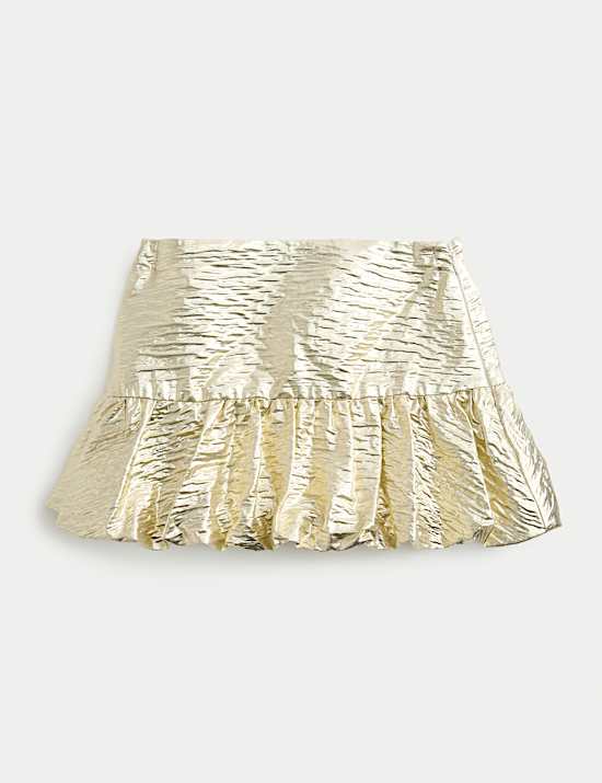 Cotton Blend Golden Puffball Skirt (2-10 Yrs)