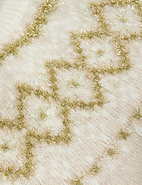 Πουλόβερ με γυαλιστερή όψη και νορβηγικό σχέδιο (1-8 ετών)