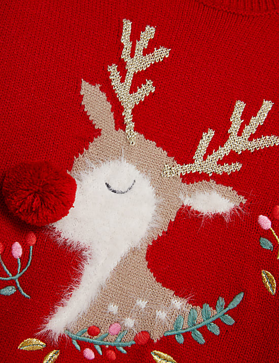 Pull de Noël à motif renne (du 1 au 8 ans)