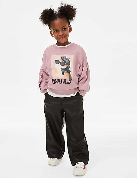 Cotton Rich Paris Cat Sweatshirt (2-10 Yrs)