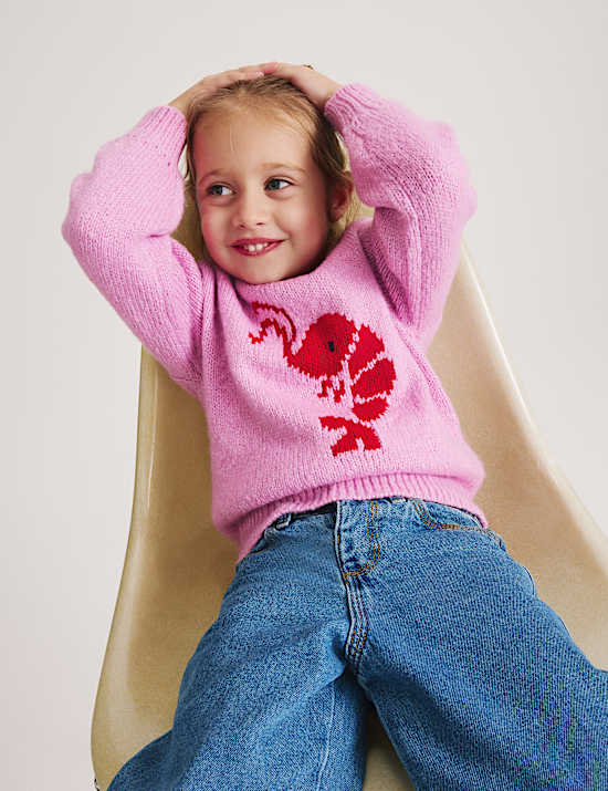 Pull en maille &agrave; motif crevette (du 2 au 10 ans)