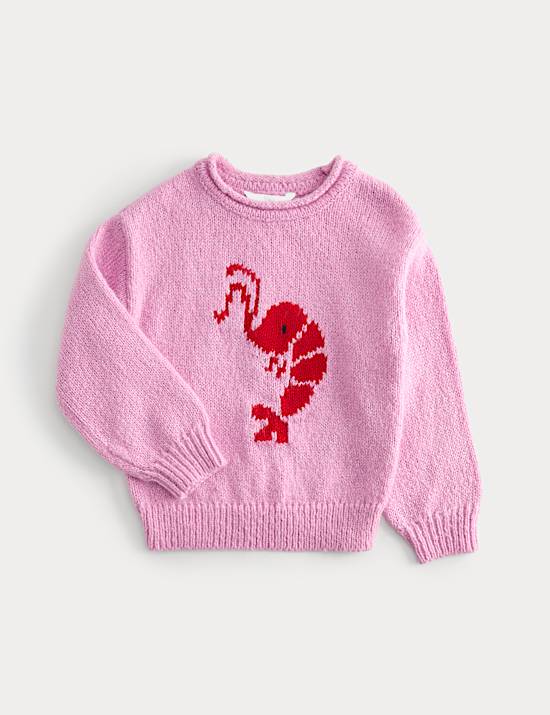 Pull en maille &agrave; motif crevette (du 2 au 10 ans)