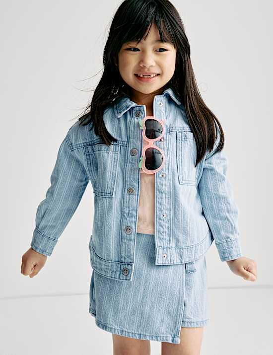 Denim Striped Elasticated Waist Skort (2-16 Yrs)