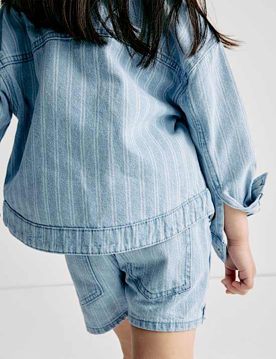 Denim Striped Elasticated Waist Skort (2-16 Yrs)