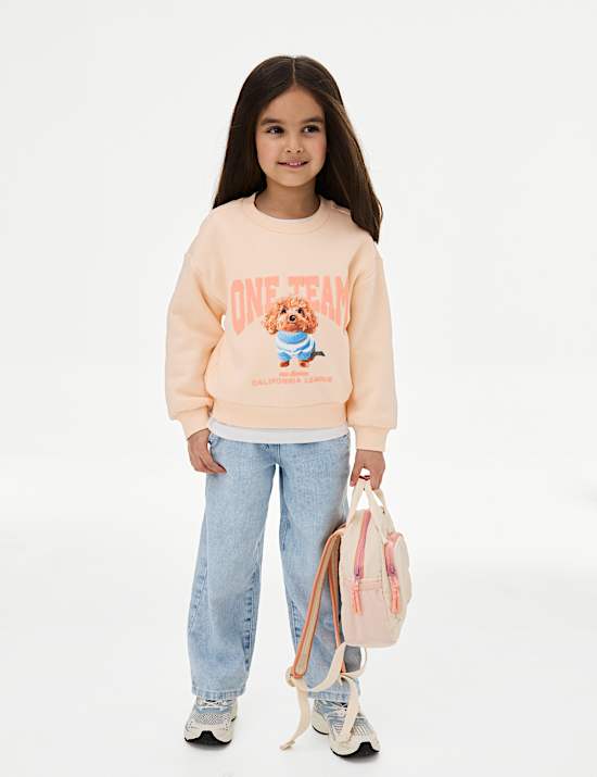 Cotton Rich Dog Graphic Sweatshirt (2-8 Yrs)