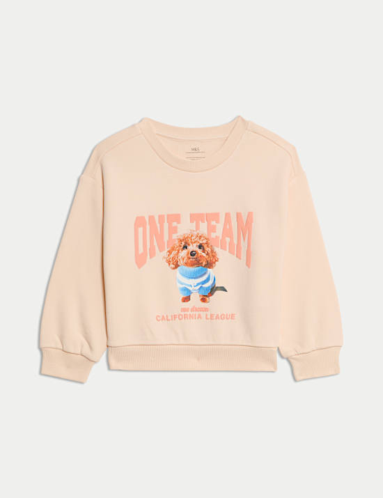 Cotton Rich Dog Graphic Sweatshirt (2-8 Yrs)