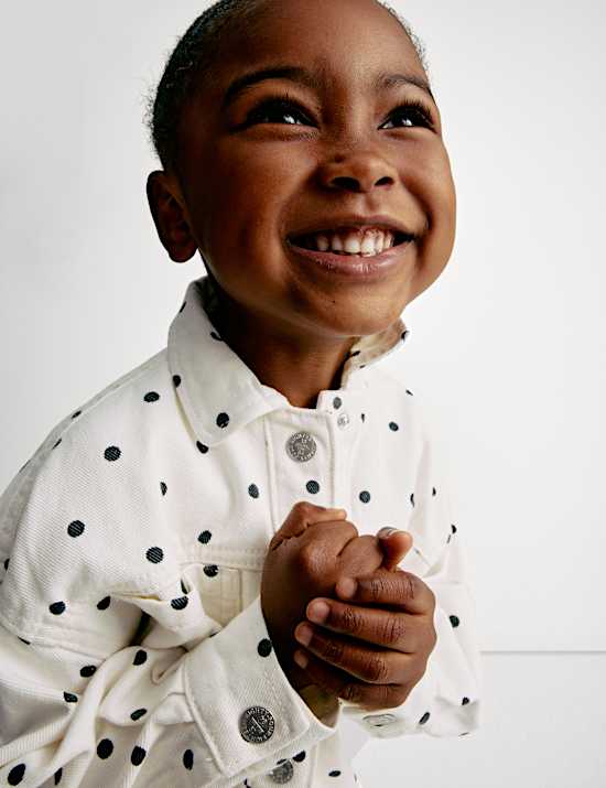 Denim Polka Dot Shacket (2-8 Yrs)