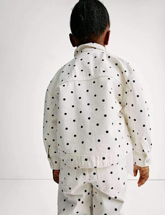 Denim Polka Dot Shacket (2-8 Yrs)