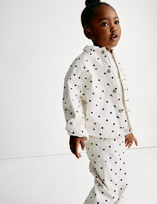 Denim Polka Dot Shacket (2-8 Yrs)