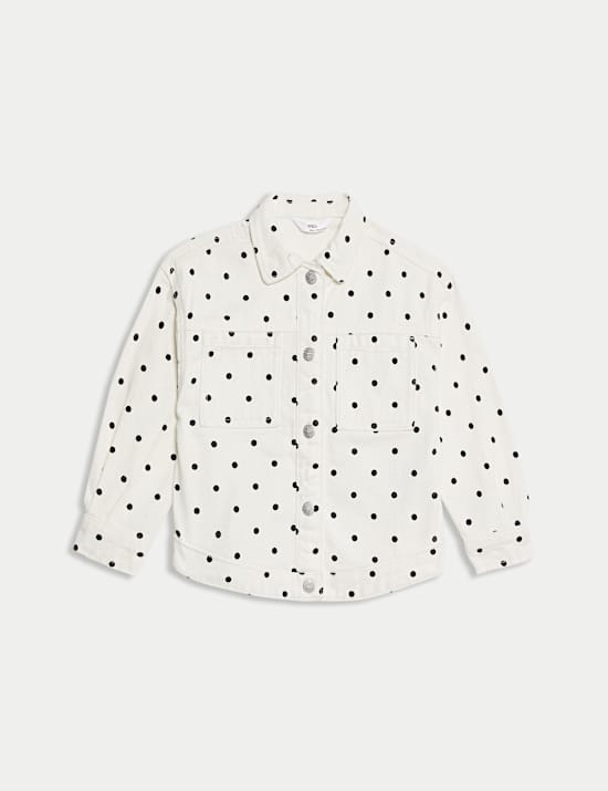 Denim Polka Dot Shacket (2-8 Yrs)