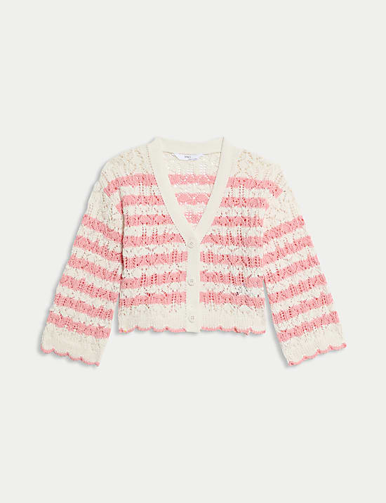 Cotton Blend Striped Cardigan (2-8 Yrs)