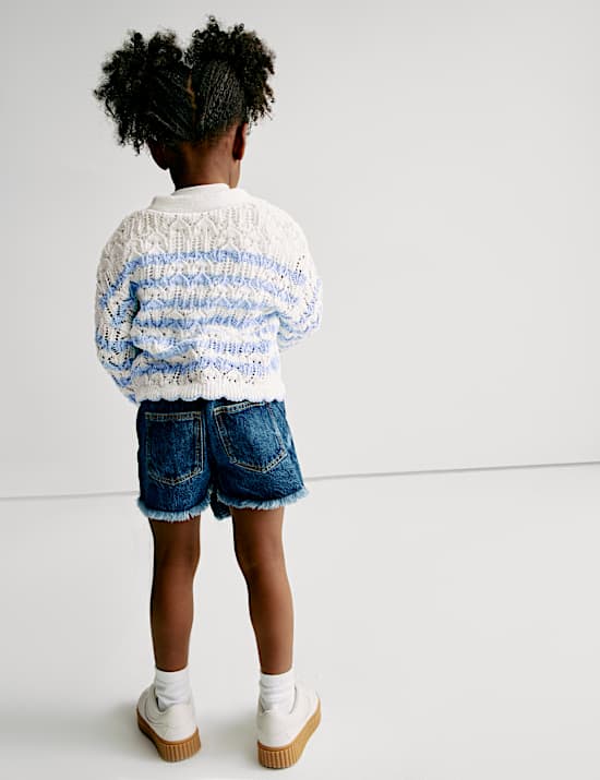 Cotton Blend Striped Cardigan (2-8 Yrs)