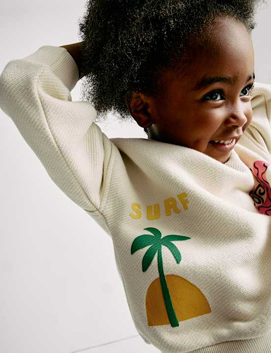 Cotton Rich Surf Graphic Sweatshirt (2-16 Yrs)