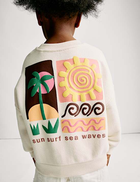 Cotton Rich Surf Graphic Sweatshirt (2-16 Yrs)