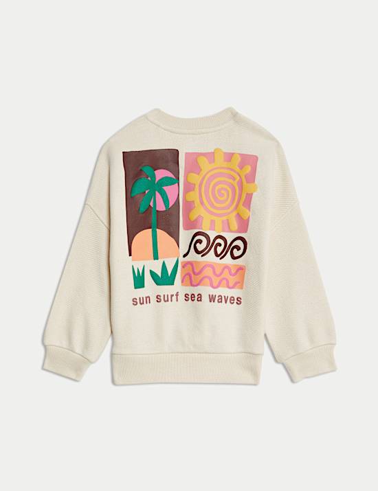 Cotton Rich Surf Graphic Sweatshirt (2-16 Yrs)