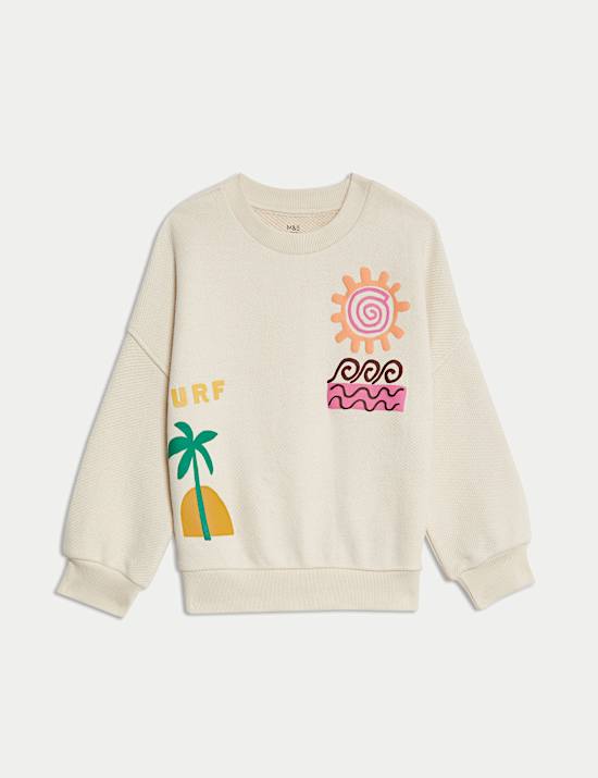 Cotton Rich Surf Graphic Sweatshirt (2-16 Yrs)