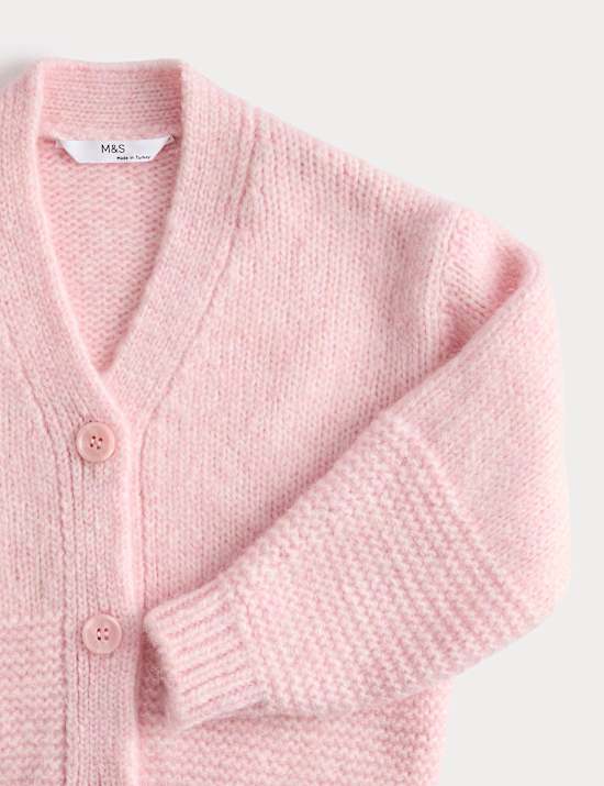 Chunky Knit V-Neck Textured Cardigan (2-10 Yrs)