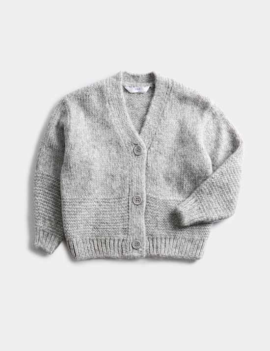 Cardigan texturé en grosse maille à col en V (du 2 au 10 ans)