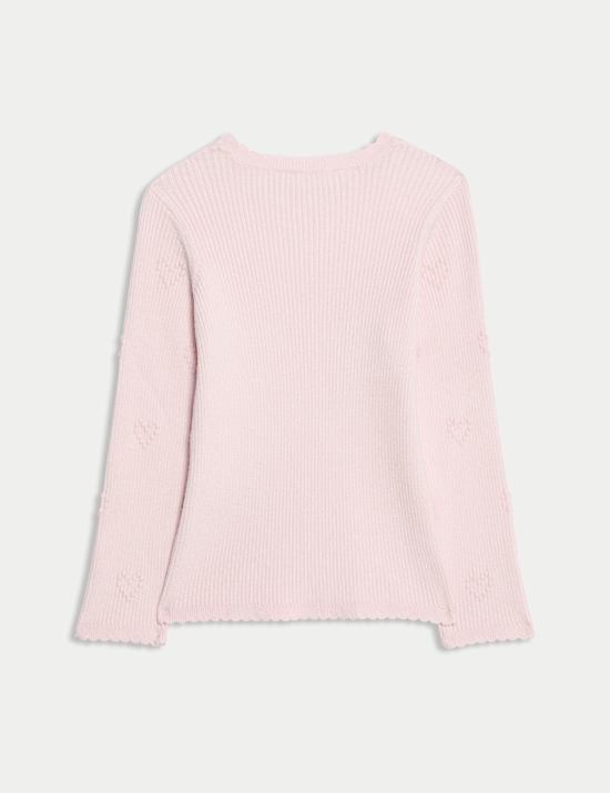 Πλεκτό τοπ με print με καρδιές (2-8 ετών)