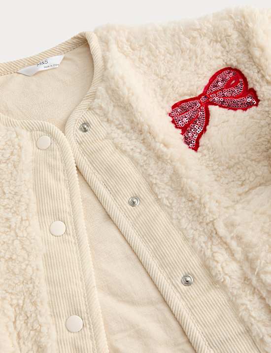 Cherry Sequin Borg Jacket (2-8 Yrs)