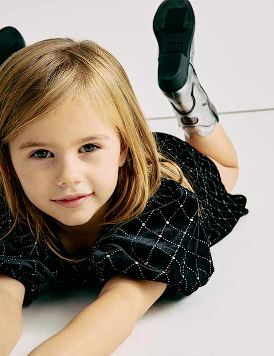 Velvet Glitter Dress (2-10 Yrs)