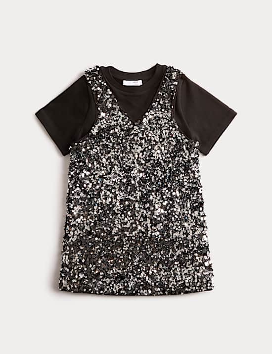 2pc Sequin Pinny Outfit (2-10 Yrs)