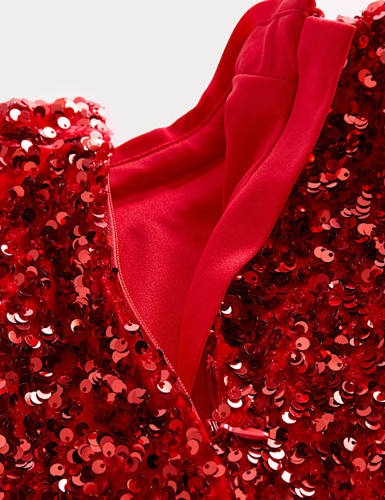 Robe de bal en velours avec sequins (du 2 au 8 ans)