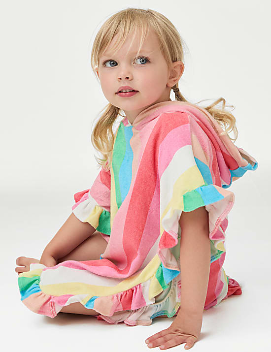 Cotton Rich Rainbow Towelling Poncho (2-8 Yrs)
