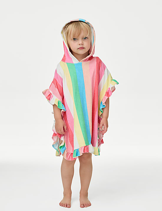 Cotton Rich Rainbow Towelling Poncho (2-8 Yrs)