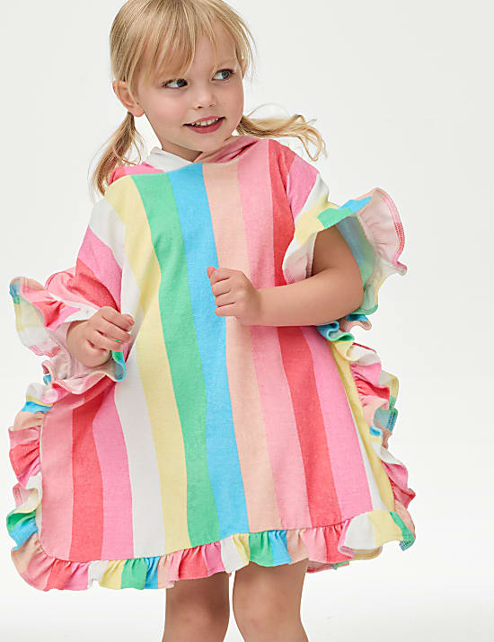 Cotton Rich Rainbow Towelling Poncho (2-8 Yrs)