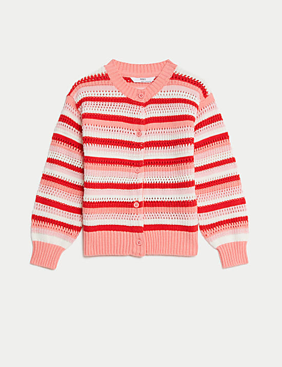 Pure Cotton Striped Knitted Cardigan (2-8 Yrs)