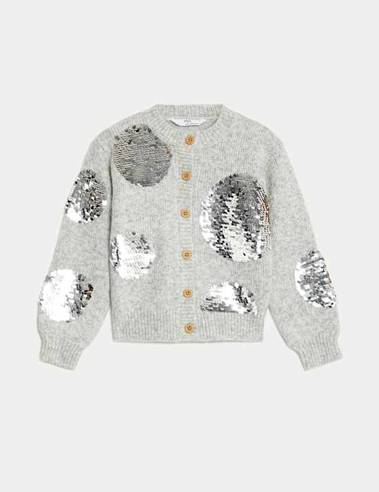 Sequin Spot Knitted Cardigan (2-8 Yrs)