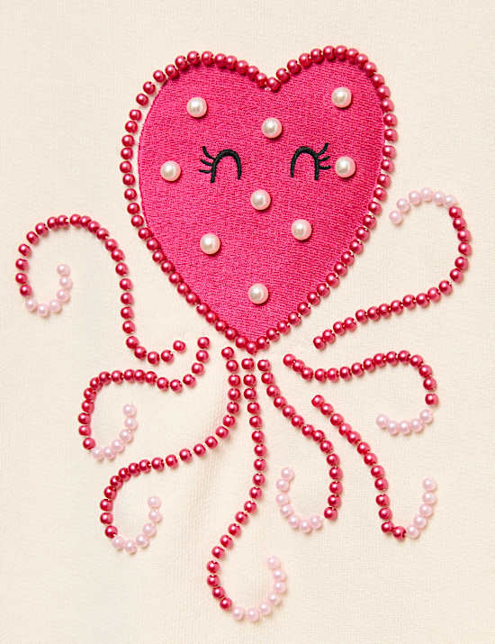 Cotton Rich Heart Squid Sweatshirt (4-10 Yrs)