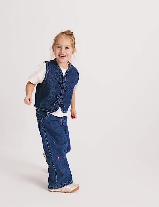 Tie Front Denim Waistcoat (2-10 Yrs)