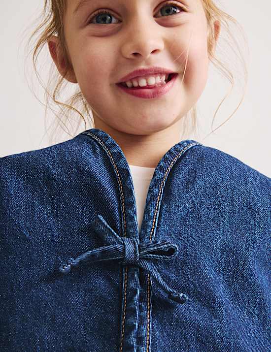 Tie Front Denim Waistcoat (2-10 Yrs)