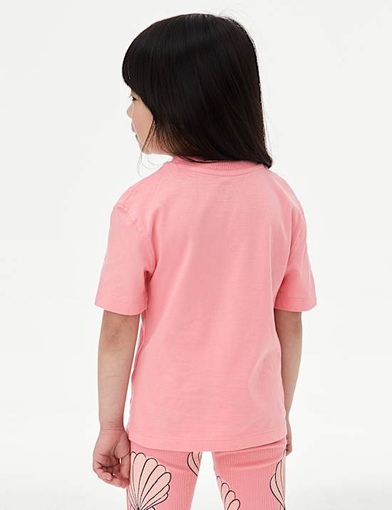 Pure Cotton Shell Slogan T-Shirt (2-8 Yrs)