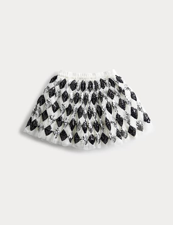 Harlequin tutu met lovertjes (2-10 jaar)