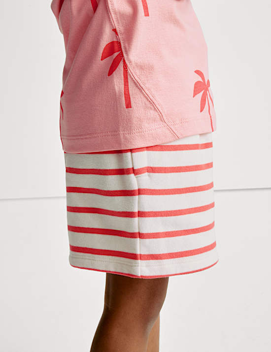 Ριγέ, ζέρσεϊ σορτς με υψηλή περιεκτικότητα σε βαμβάκι (2-8 ετών)