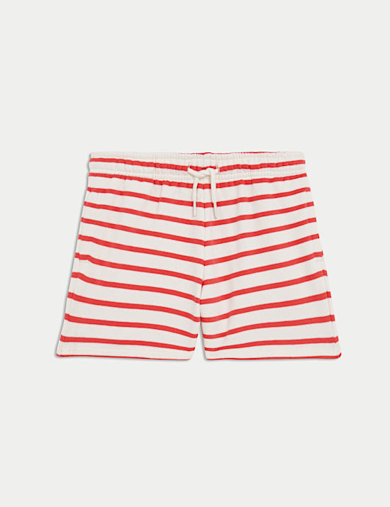 Ριγέ, ζέρσεϊ σορτς με υψηλή περιεκτικότητα σε βαμβάκι (2-8 ετών)