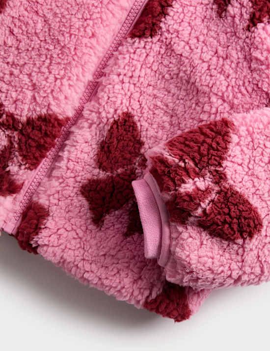 Borg Pink Bow Jacket (2-8 Yrs)