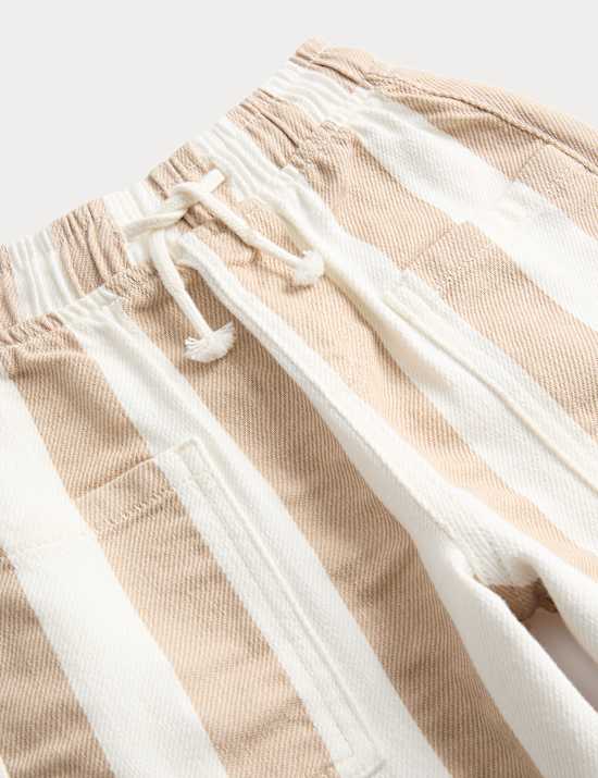 Pure Cotton Striped Barrel Leg Trousers (2-8 Yrs)