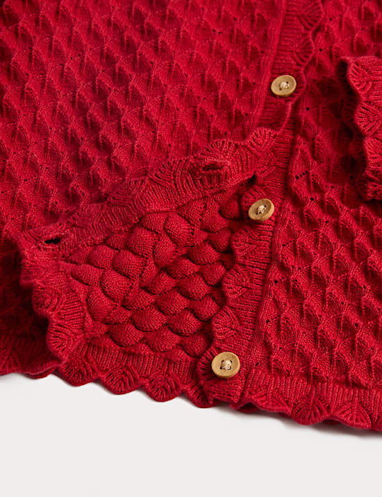 Pointelle-Strickjacke aus reiner Baumwolle (2&ndash;8 Jahre)