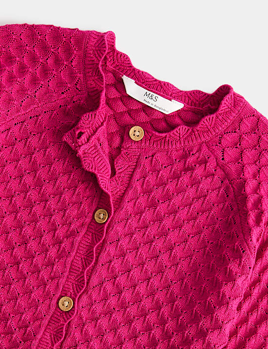 Gilet en maille pointelle 100 % coton (du 2 au 8 ans)