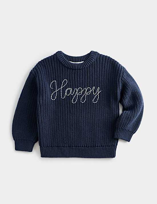 Pure Cotton Happy Knitted Jumper (2-8 Yrs)