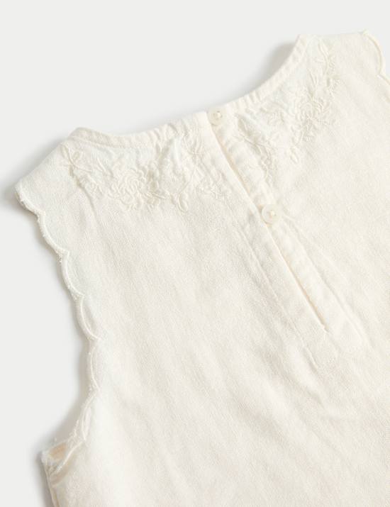 2 Piece Linen Blend Embroidered Outfit (2-10 Years)