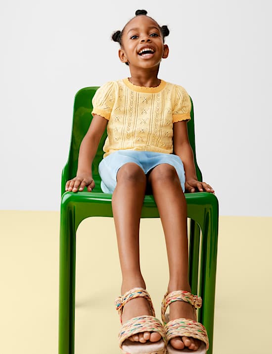 Top de punto 100 % algod&oacute;n pointelle (2-10 a&ntilde;os)